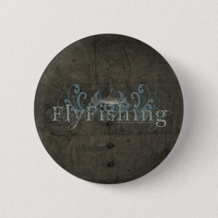 Retro Grunge Fly Fishing Ronde Button 5,7 Cm