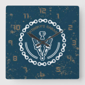 Retro  Grunge Garage Vierkante Klok (Voorkant)