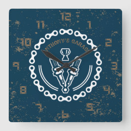 Retro Grunge Garage Vierkante Klok