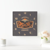 Retro  Grunge Garage Vierkante Klok (Huis)