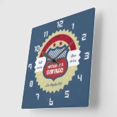 Retro  Grunge Garage Vierkante Klok (Hoek)