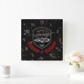 Retro  Grunge Garage Vierkante Klok (Huis)