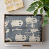 Retro Grunge Geesten Halloween Patroon Tissuepapier (Geschenk)