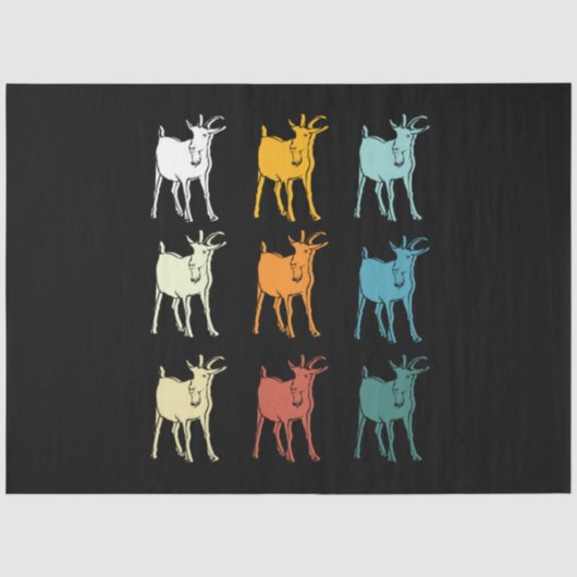 Retro Grunge Glitch Art Goat Lover Tissuepapier (Voorkant)