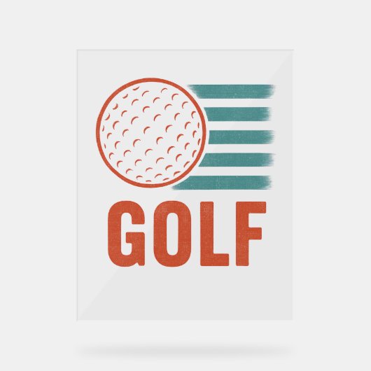 Retro Grunge Golf Acryl Bord (Voorkant)