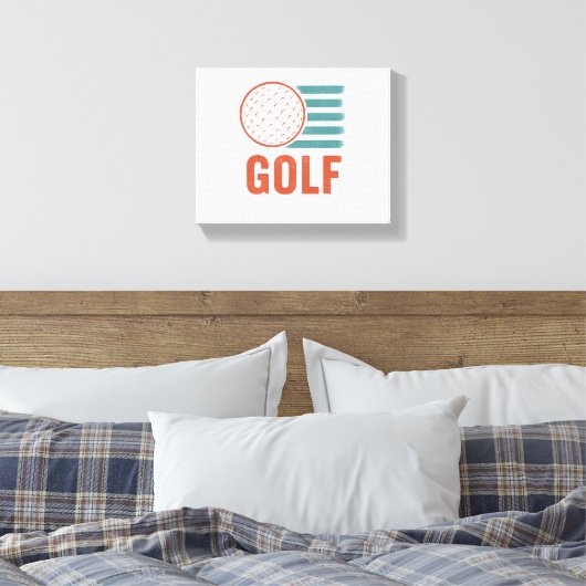 Retro Grunge Golf Canvas Afdruk (Insitu (Slaapkamer))