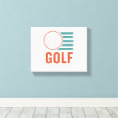 Retro Grunge Golf Canvas Afdruk (Insitu (Houten vloer))