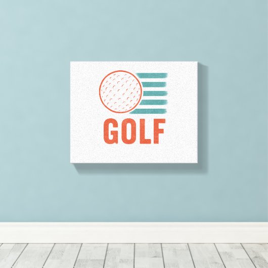 Retro Grunge Golf Canvas Afdruk (Insitu (Houten vloer))