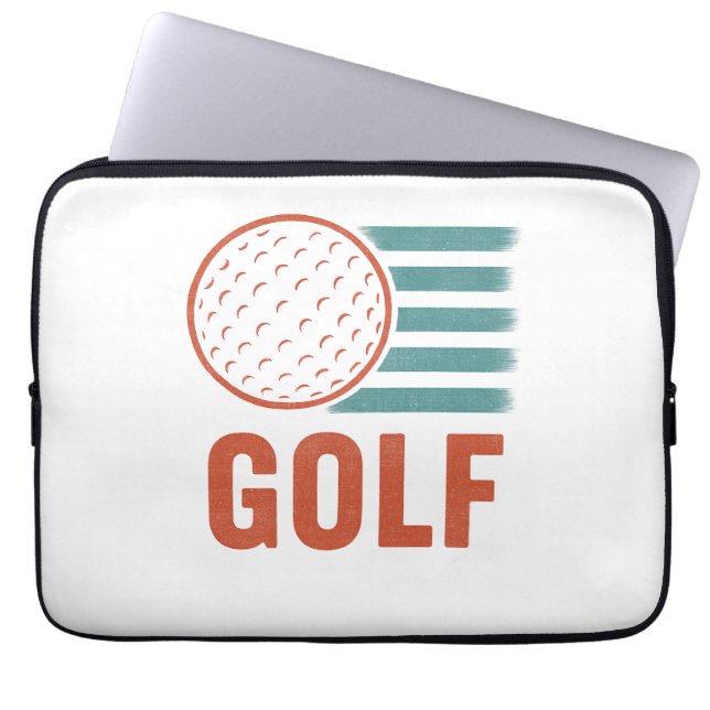 Retro Grunge Golf Laptop Sleeve (Voorkant)