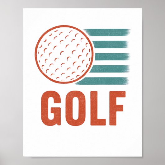 Retro Grunge Golf Poster (Voorkant)