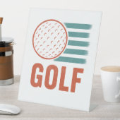 Retro Grunge Golf Reclamebord Met Voetstuk (Insitu)