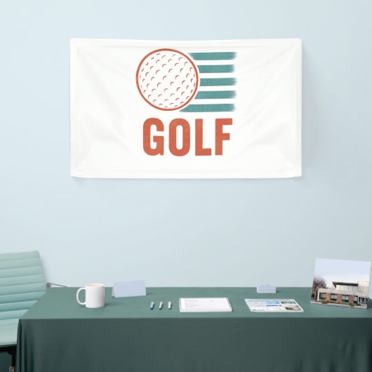 Retro Grunge Golf Spandoek (Beurs)