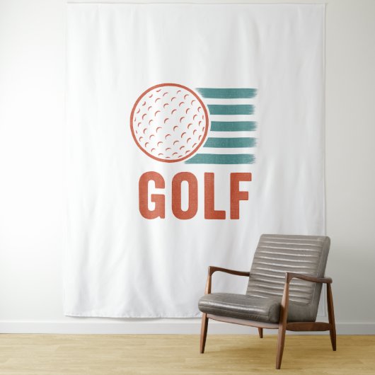 Retro Grunge Golf Wandkleed (In situ)