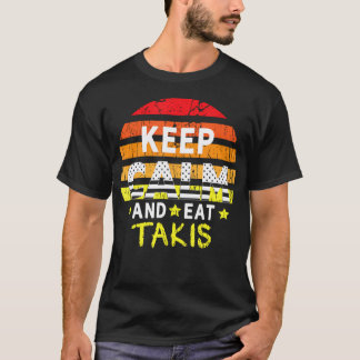 Retro Grunge Houd kalm en eet Takis Foodies Design T-shirt