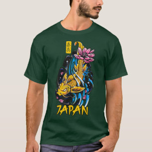 Retro Grunge Japan Kanji Fish  Koi Carp1079 T-shirt