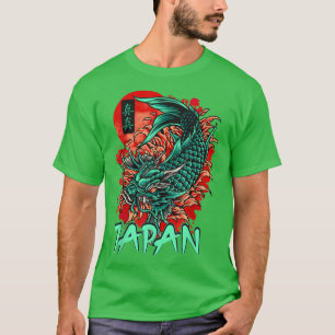 Retro Grunge Japan Monster Kanji Fish Koi T-shirt