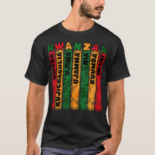 Retro Grunge Kwanzaa Principes T-shirt