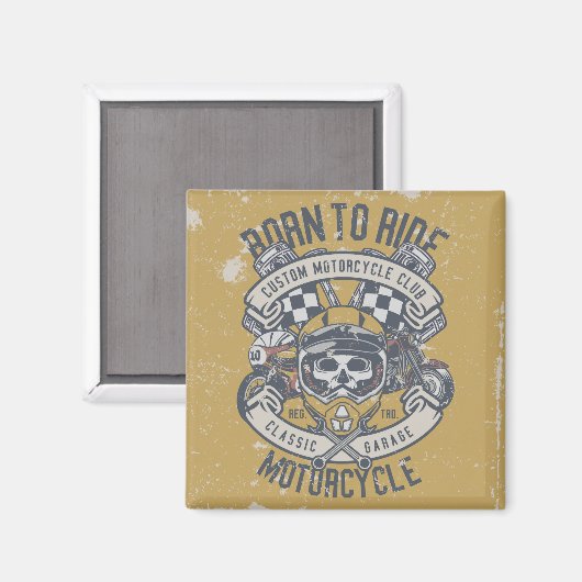 Retro Grunge Motorcycle Magneet (Voorkant / Achterkant)