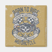 Retro Grunge Motorcycle Magneet (Voorkant)