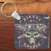 Retro Grunge Motorcycle Sleutelhanger (Voorkant)