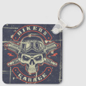 Retro Grunge Motorcycle Sleutelhanger (Achterkant)