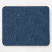 Retro Grunge Navy Blue Leather Custom Muismat (Voorkant)