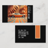 Retro grunge oranje bruine stijlvolle oude auto visitekaartje (Voorkant / Achterkant)