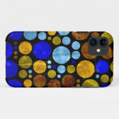 Retro Grunge Polka Dots | Geel blauw Aqua Case-Mate iPhone Case (Achterkant (horizontaal))