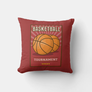 Retro Grunge Red Basketballer Kussen