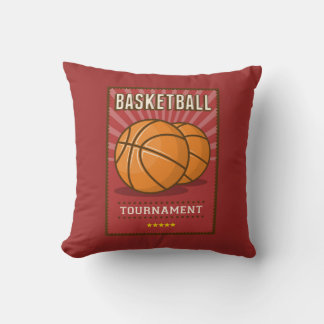 Retro Grunge Red Basketballer Kussen