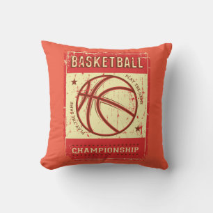 Retro Grunge roze Basketball Kussen