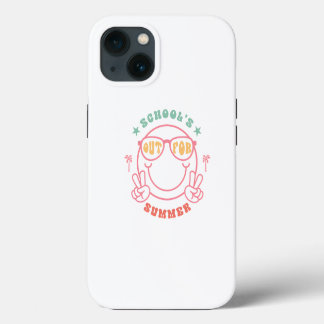 Retro Grunge "School's Uit" Zomer Design iPhone 13 Hoesje