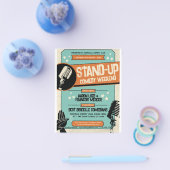 Retro  Grunge Stand Up Comedy Show Flyer (Enkel)