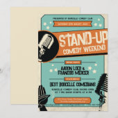 Retro  Grunge Stand Up Comedy Show Kaart (Voorkant / Achterkant)