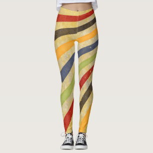 Retro Grunge Stripes + uw ideeën Leggings