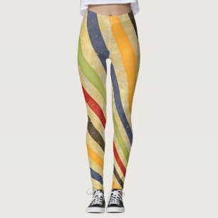 Retro Grunge Stripes + uw ideeën Leggings