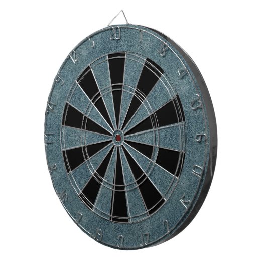 Retro Grunge Suede Custom Blue Textuur Dartbord (Voorkant Rechts)