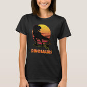 Retro Grunge TRex Sunset Dinosaur T-shirt (Voorkant)