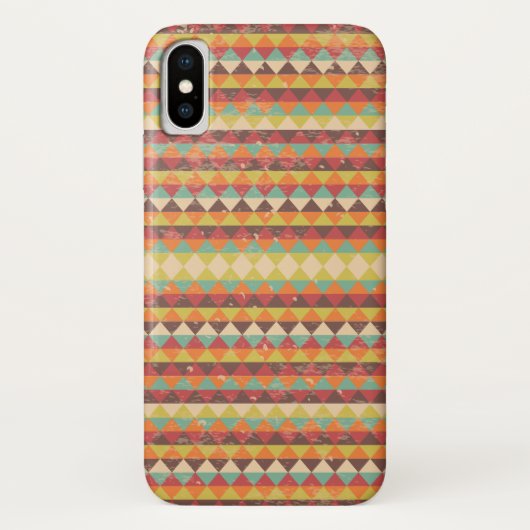 Retro Grunge Triangles Patroon Case-Mate iPhone Case (Achterkant)