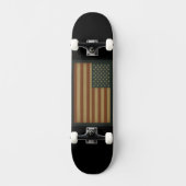 Retro Grunge Vertical American Flag Unisex Persoonlijk Skateboard (Voorkant)
