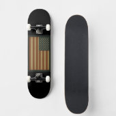 Retro Grunge Vertical American Flag Unisex Persoonlijk Skateboard (Voorkant)