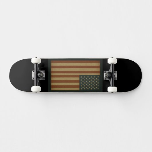 Retro Grunge Vertical American Flag Unisex Persoonlijk Skateboard (Horizontaal)