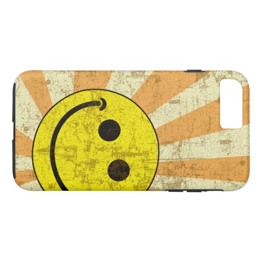 Retro Grungy Sunburst Case-Mate iPhone Case (Achterkant (Horizontaal))