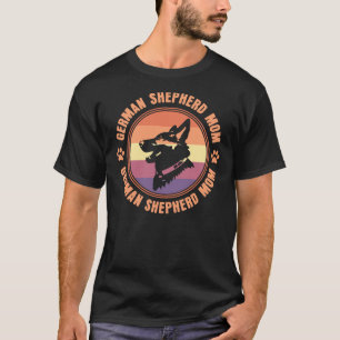Retro Gsd mam German Shepherd Dog Ma voor Gsd Mam T-shirt