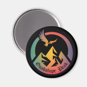 Retro Guadalupe Peak Hike Sunset T-shirt Magneet (Voorkant / Achterkant)