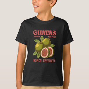 Retro Guavas Fruit Commerciële grafische kunst sti T-shirt