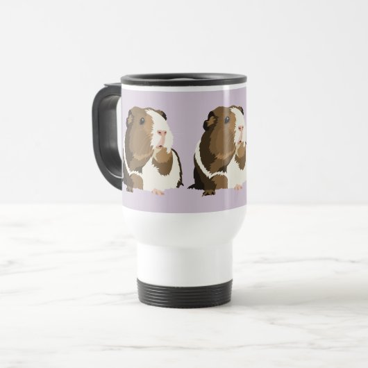 Retro Guinea Pig 'Betty' Travel Mug Reisbeker (Voorkant links)