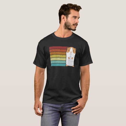 Retro Guinee lange haar korte haas T-shirt (Voorkant volledig)