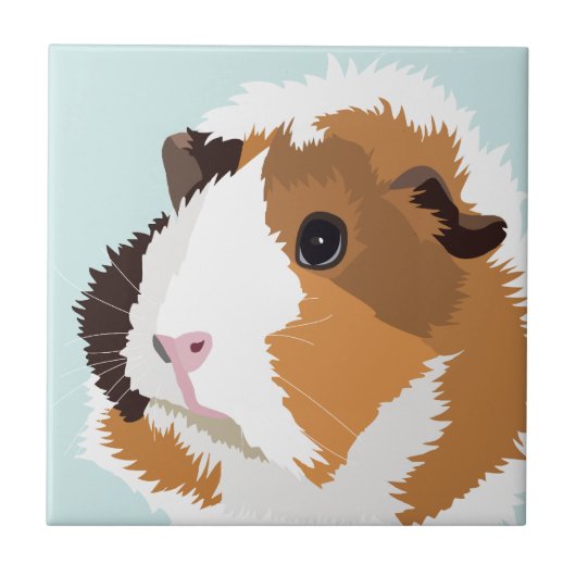 Retro Guinee Pig "Elsie" Tile Tegeltje (Voorkant)