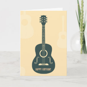 Retro guitar akoestische muziek Happy Birthday Kaart